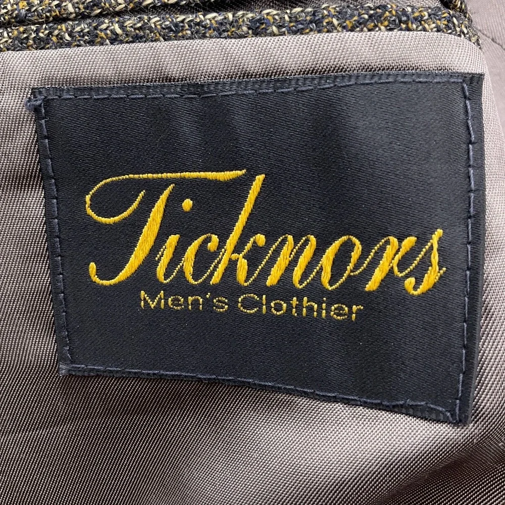 Ticknors Uomo Tallia Blazer Men 40Short Black Multi Heritage Classic Tweed VTG